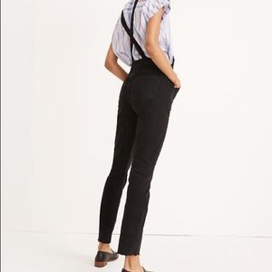 Madewell skinny jeans overalls in lunar wash black